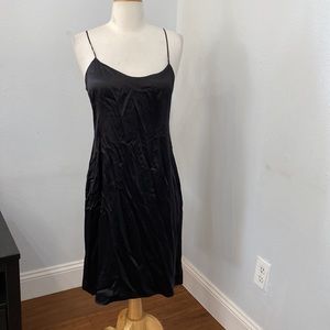 Rickie Freeman Teri Jon Silk Satin Slip Dress 2 Minimalist Cocktail Luxury